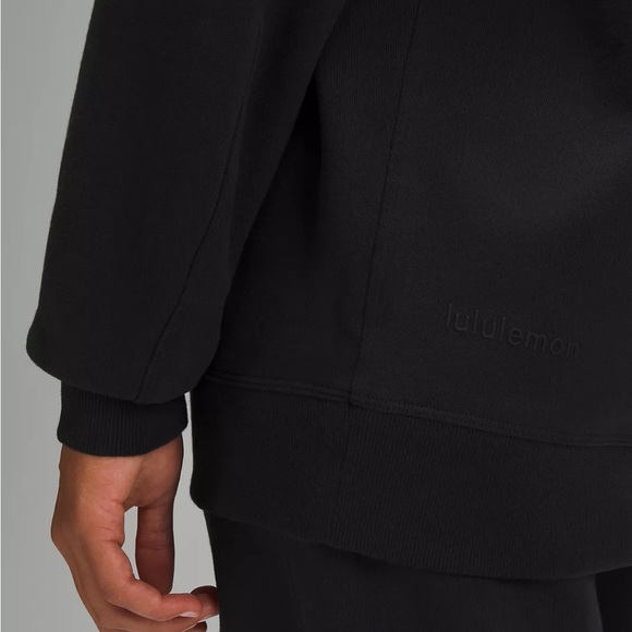 NWT Lululemon Perfectly Oversized Crew Fleece Sweatshirt Size 10 Black Sold Out - Picture 3 of 9